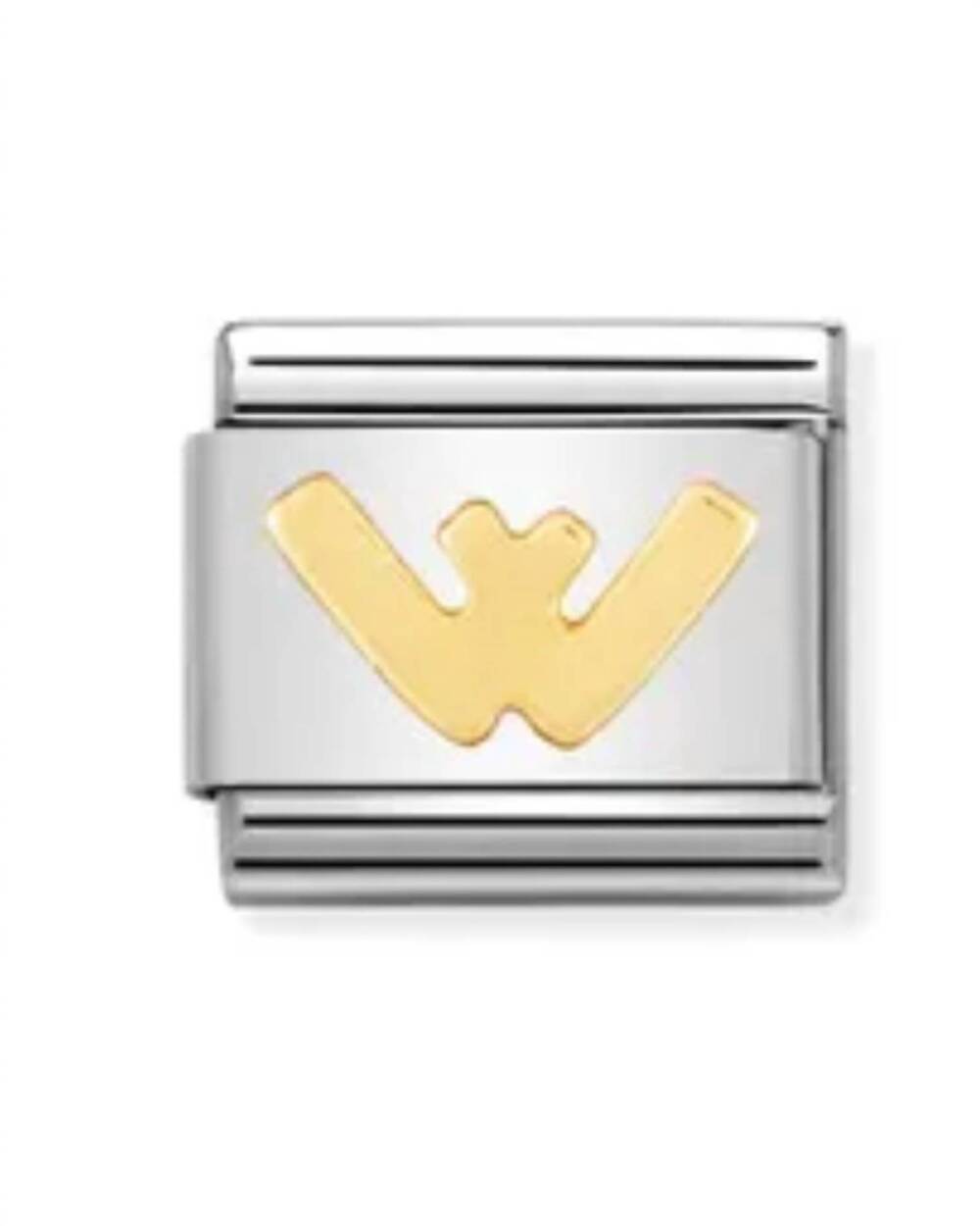 NEW NOMINATION composable classic letter links in w gold